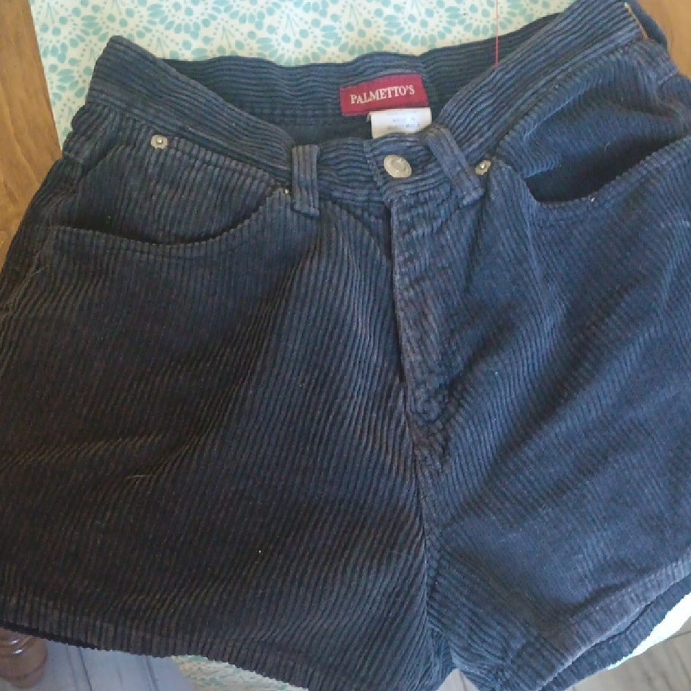 Women's Vintage Black Corduroy Shorts